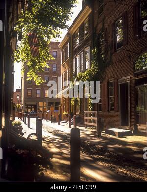 Periodo federale CASE ELFRETH Vicolo del quartiere storico di Filadelfia in Pennsylvania USA Foto Stock