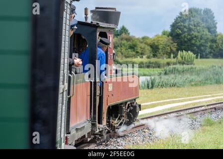 La ferrovia a vapore a scartamento ridotto a Rille nel Pays De la Loire, regione della Francia Foto Stock