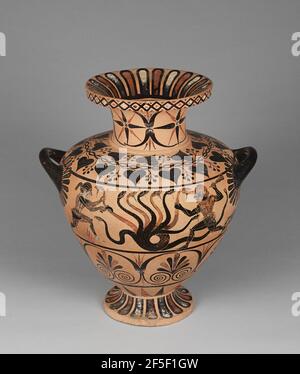 Caeretan Hydria. Attribuito al Pittore dell'Aquila (Greco (Caeretano), attivo 530 - 500 a.C.) Foto Stock