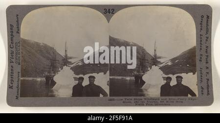 The Twin Ships Windward and Eric - Peary Expedition, 1901 - a Nuerke, 800 miglia da North Pole, Groenlandia. Keystone View Co. (Americano, fondato nel 1892, sciolto nel 1963) Foto Stock