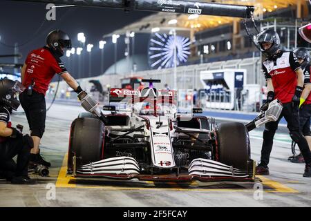 Sakhir, Bahrein. 26 Marzo 2021. 07 RAIKKONEN Kimi (fin), Alfa Romeo Racing ORLEN C41, azione durante la Formula 1 Gulf Air Bahrain Grand Prix 2021 dal 26 al 28 marzo 2021 sul circuito Internazionale del Bahrain, a Sakhir, Bahrain - Foto Florent Gooden / DPPI / LiveMedia Foto Stock