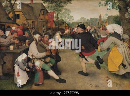 Titolo: Danza contadina Creatore: Pieter Bruegel il Vecchio Data: 1568 Medium: Olio su tela dimensioni: 114 x 164 cm Località: Kunsthistorisches Museum, Vienna, Austria Foto Stock