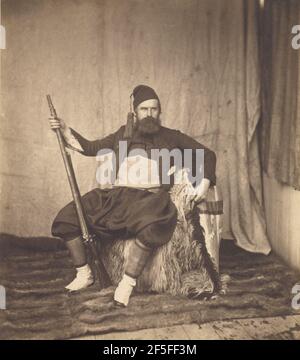 Autoritratto in uniforme Zouave. Roger Fenton (inglese, 1819 - 1869) Foto Stock