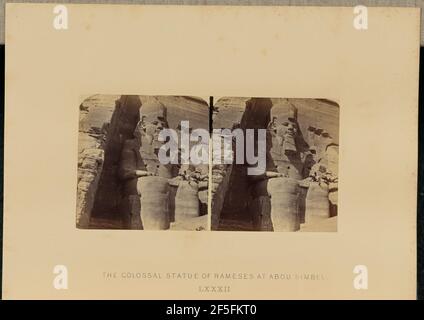 La colossale statua di Rameses ad Abou Simbel. Francis Frith (inglese, 1822 - 1898) Foto Stock