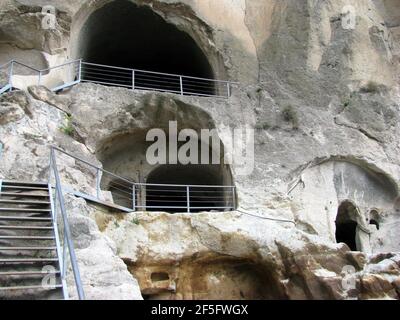 La città grotta Wardsia Vardzia Georgia Foto Stock