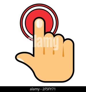 Pulsante di avviamento manuale. Vettore Illustrazione Vettoriale