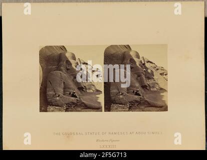 La colossale statua di Rameses ad Abou Simbel. Figura occidentale. Francis Frith (inglese, 1822 - 1898) Foto Stock