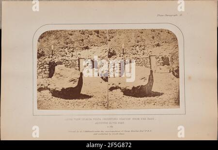 Vista ravvicinata della stazione di osservazione dell'alta Vista da est, altitudine 10,702 metri. Charles Piazzali Smyth (British, 1819 - 1900) Foto Stock