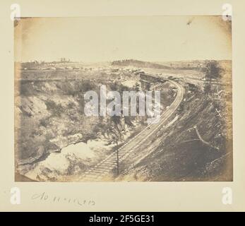 Ponte ferroviario militare attraverso Potomac Creek, sulla Fredericksburg Railroad. A. J. Russell (americano, 1830 - 1902) Foto Stock