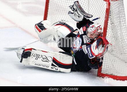 Fredrik Norrena, portiere della squadra di hockey di Linköping, Linköping HC, LHC, Linköping. Foto Stock