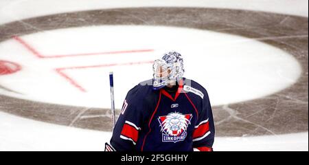 Fredrik Norrena, portiere della squadra di hockey di Linköping, Linköping HC, LHC, Linköping. Foto Stock