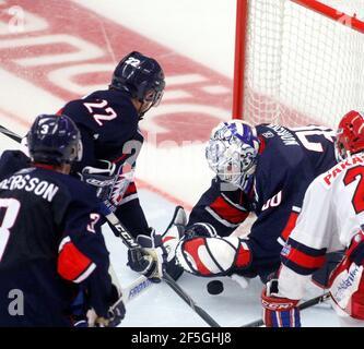 Fredrik Norrena, portiere della squadra di hockey di Linköping, Linköping HC, LHC, Linköping. Foto Stock