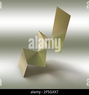 Un'immagine astratta di sfondo 3d Golden Zigzag pattern. Foto Stock