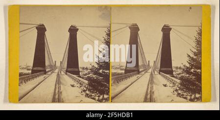 Il Niagara Suspension Bridge, vista dal lato Canada. Churchill e Denison Foto Stock