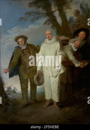 I Comediani italiani. Jean-Antoine Watteau (francese, 1684 - 1721) Foto Stock