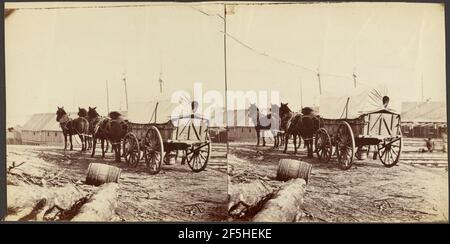 Carro dell'esercito che va al deposito commissario, City Point, per le forniture. Studio di Mathew B. Brady (americano, circa 1823 - 1896) Foto Stock