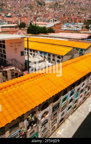 Una vista sul cimitero di la Paz, Bolivia Foto Stock