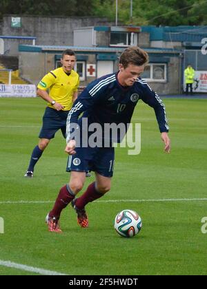 Renfrewshire, Scozia - 2 settembre 2014: Una partita internazionale degli U19 contro la Scozia e la Repubblica Ceca. Foto Stock