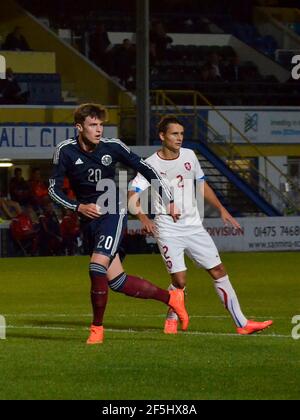 Renfrewshire, Scozia - 2 settembre 2014: Una partita internazionale degli U19 contro la Scozia e la Repubblica Ceca. Foto Stock