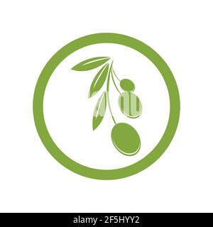 disegno vettoriale modello logo oliva Illustrazione Vettoriale