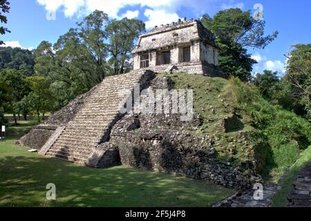 Tempio del conteggio di Palenque, Messico Foto Stock