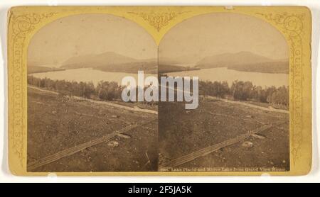 Lago Placid e Mirror Lake da Grand View House. S.R. Stoddard (americano, 1843 o 1844 - 1917) Foto Stock