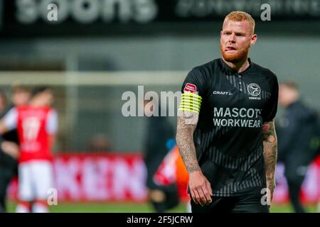 MAASTRICHT, PAESI BASSI - MARZO 26: Thomas Verheydt di Almere City FC durante la partita olandese di Keukenkampioendivisie tra MVV Maastricht e Almere C. Foto Stock