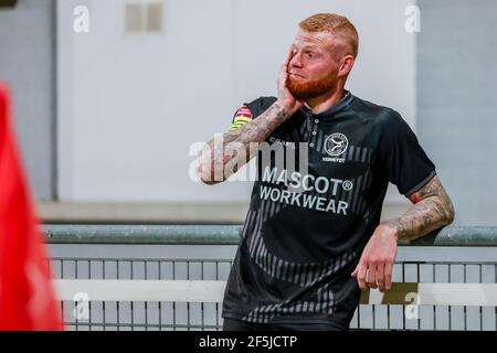 MAASTRICHT, PAESI BASSI - MARZO 26: Thomas Verheydt di Almere City FC durante la partita olandese di Keukenkampioendivisie tra MVV Maastricht e Almere C. Foto Stock