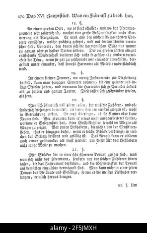Quantz Versuch Flöte 1752 pagina 170. Foto Stock