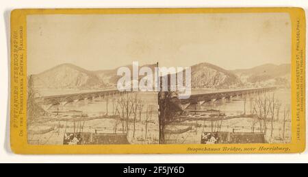 Ponte di Susquehanna, vicino a Harrisburg.. William T. Purviance (americano, attivo dal 1860 al 1870) Foto Stock