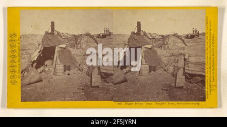 Campo indiano di Digger. Knight's Ferry, contea di Stanislaus.. Lawrence e Houseworth Foto Stock