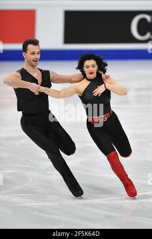 Natalia KALISZEK & Maksym SPODYRIEV POL, durante la Danza del ritmo di Ice Dance al Campionato Mondiale di Pattinaggio ISU 2021 a Ericsson Globe, il 26 marzo 2021 a Stoccolma, Svezia. Credit: Raniero Corbelletti/AFLO/Alamy Live News Foto Stock
