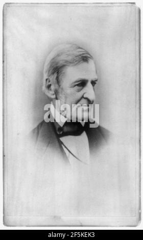 Ralph Waldo Emerson, testa e spalle ritratto, rivolto verso destra Foto Stock