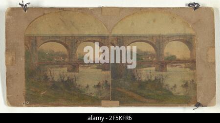 Vista sul fiume Patapsco. N.4. Great Stone Viaduct at 'Washington Junction', da cui il 'Washington Branch'...attraversa.... Compagnia stereoscopica di New York Foto Stock