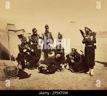 Camp de Châlons: Zouaves de la Garde au Bivouac. Gustave le Grey (francese, 1820 - 1884) Foto Stock