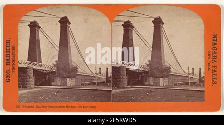 Niagara Railway Suspension Bridge - 800 metri di lunghezza. George Barker (americano, 1844 - 1894) Foto Stock