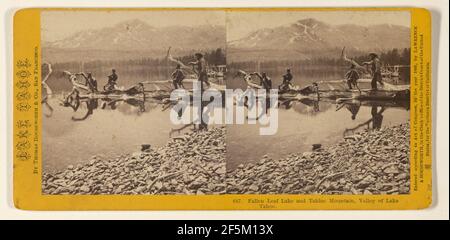 Fallen Leaf Lake e Tahlac Mountain, Valle del Lago Tahoe. Lawrence e Houseworth Foto Stock