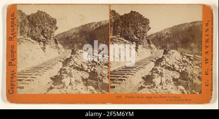 Profile Rock, vicino al primo incrocio del fiume Truckee. Alfred A. Hart (americano, 1816 - 1908) Foto Stock