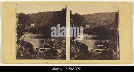 Il ponte ferroviario sul Patapsco, sulla ferrovia di Baltimora e Ohio, vicino a Ellicottsville. Edward Anthony (americano, 1818 - 1888) Foto Stock