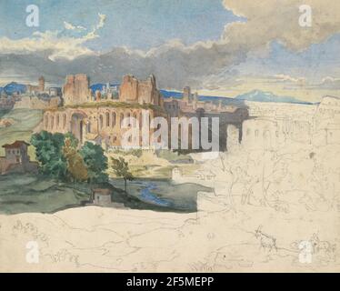 Le rovine dei palazzi imperiali di Roma. Carl Rottmann (tedesco, 1797 - 1850) Foto Stock