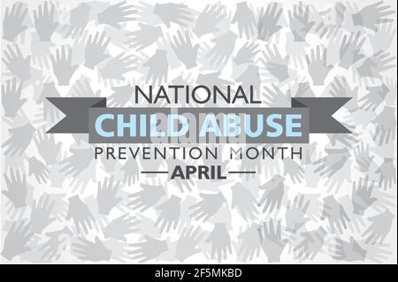 Illustrazione vettoriale del mese nazionale di prevenzione dell'abuso del bambino osservato in aprile. Illustrazione Vettoriale
