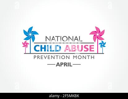 Illustrazione vettoriale del mese nazionale di prevenzione dell'abuso del bambino osservato in aprile. Illustrazione Vettoriale