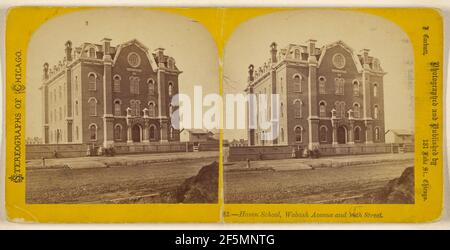 Haven School, Wabash Avenue e 16th Street. Chicago. John Carbutt (americano, 1832 - 1905) Foto Stock