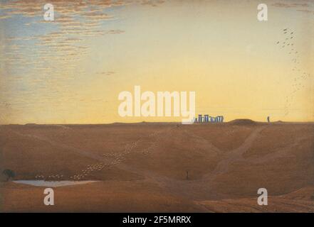 Stonehenge - Crepuscolo. William Turner di Oxford (British, 1789 - 1862) Foto Stock