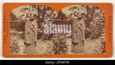 Squaw and Pappoose sic - Goat Island - Niagara.. George Barker (americano, 1844 - 1894) Foto Stock