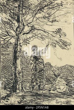 La Jeune Fille et la Mort. Jean-Baptiste-Camille Corot (francese, 1796 - 1875) Foto Stock