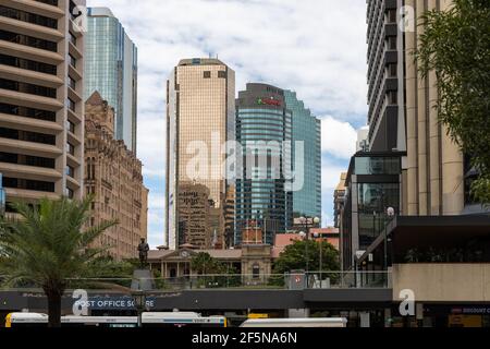 L'iconico paesaggio urbano di Brisbane nel CBD Queensland il prossimo marzo 24° 2021 Foto Stock