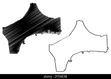 Chester County, Stato del Tennessee (Stati Uniti, Stati Uniti d'America, Stati Uniti, Stati Uniti, Stati Uniti) mappa vettoriale, schizzo scrimolo mappa Chester Illustrazione Vettoriale