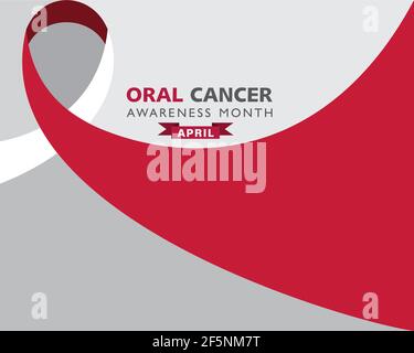 Illustrazione vettoriale del mese di consapevolezza del cancro orale osservato in aprile ogni anno Illustrazione Vettoriale