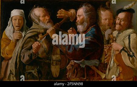 La Brawl dei musicisti. Georges de la Tour (francese, 1593 - 1652) Foto Stock